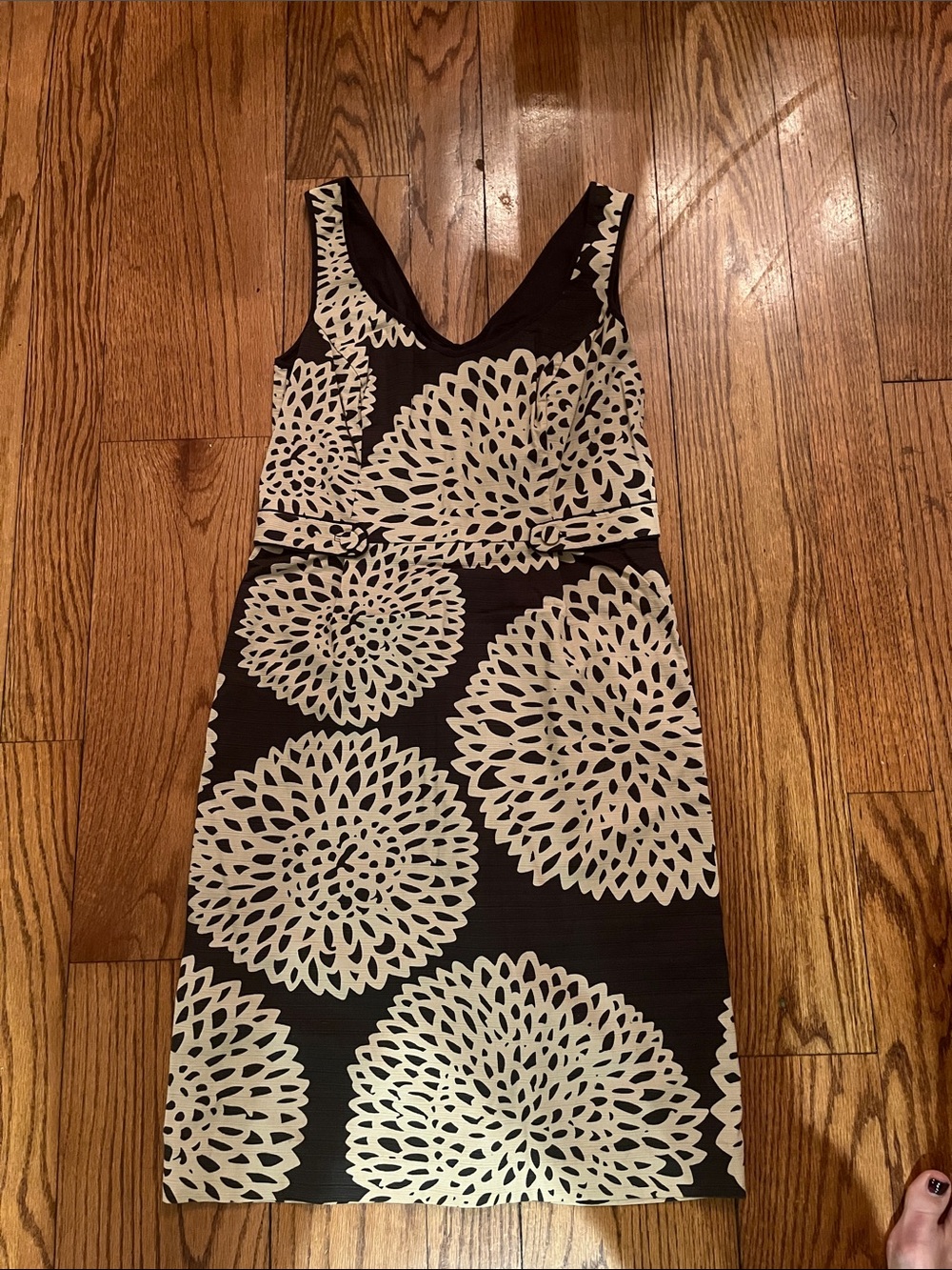 Boden Black and Cream Floral Sheath Dress size 4
